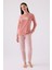 Kadın Uzun Kol Pijama Takım AR3072 Retro Pembe 1