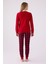 Kadın Uzun Kol Pijama Takım AR3105 Kırmızı 5