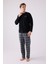 Erkek Uzun Kol Pijama Takım AR3152 Siyah 3