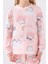 Kız Çocuk Uzun Kol Pijama Takım RP3460 Açık Pembe 4