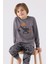 Erkek Çocuk Uzun Kol Pijama Takım RP3424 Koyu Gri 2