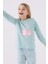 Kız Çocuk Uzun Kol Pijama Takım RP3486 Su Yeşili 2