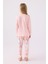 Kız Çocuk Uzun Kol Pijama Takım RP3461 Açık Pembe 5