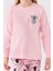 Kız Çocuk Uzun Kol Pijama Takım RP3491 Açık Pembe 4