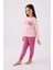 Kız Çocuk Pembe Uzun Kol Pijama Takım 1