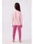 Kız Çocuk Pembe Uzun Kol Pijama Takım 5
