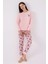 Kadın Pembe Uzun Kol Pijama Takım 1