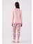 Kadın Pembe Uzun Kol Pijama Takım 5