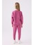 Kız Çocuk Eşofman Takımı Koyu Leylak Renkli Rahat Kullanım İçin Tasarlandı 5