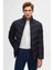 Slim Fit Lacivert Gizlenebilir Kapüşonlu Elyaf Dolgulu Rüzgar Geçirmez Mont 3EC073151002M 1