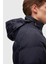 Slim Fit Lacivert Gizlenebilir Kapüşonlu Elyaf Dolgulu Rüzgar Geçirmez Mont 3EC073151002M 6