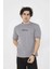 Bisiklet Yaka Slim Fit T-Shirt- Gri 1