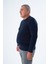 Büyük Beden Erkek Lacivert Selanik Örgü Bisiklet Yaka Triko Yün Kazak TRIST-2116 4