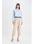 Crop Basic Düz Düğmeli Dokuma Uzun Kollu Gömlek D4617AX24AU 5