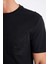 Regular Fit Bisiklet Yaka Nakışlı Kısa Kollu Siyah Tişört C4134AX24SM 4