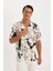 Relax Fit Yazlık Polo Yaka Desenli Kısa Kollu Gömlek C4119AX24SM 3