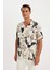Relax Fit Yazlık Polo Yaka Desenli Kısa Kollu Gömlek C4119AX24SM 4