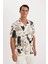 Relax Fit Yazlık Polo Yaka Desenli Kısa Kollu Gömlek C4119AX24SM 5
