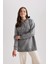 Kapüşonlu Baskılı Kalın Sweatshirt Tunik B3501AX23WN 4