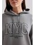 Kapüşonlu Baskılı Kalın Sweatshirt Tunik B3501AX23WN 5