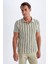 Slim Fit Dar Kesim Çizgili Kısa Kollu Polo Tişört D4795AX24SM 4