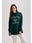 Kapüşonlu Baskılı Kalın Sweatshirt Tunik B3499AX23WN 1