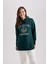Kapüşonlu Baskılı Kalın Sweatshirt Tunik B3499AX23WN 3