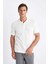 Regular Fit Kısa Kollu Dokulu Triko Polo Tişört C4140AX24SM 3