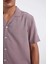 Relax Fit Polo Yaka Keten Görünümlü Basic Düz Kısa Kollu Gömlek D4541AX24SM 3