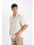 Relax Fit Yazlık Polo Yaka Pamuklu Kısa Kollu Gömlek C7394AX24SM 4