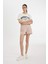 Mom Fit Yüksek Bel Kısa Paça Gabardin Şort D0042AX24HS 2