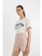 Mom Fit Yüksek Bel Kısa Paça Gabardin Şort D0042AX24HS 3