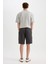 Regular Fit Gabardin Bermuda Şort D2899AX24HS 5
