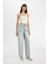 Baggy Fit Yüksek Bel Uzun Jean Yıkamalı Pantolon D0192AX24HS 4