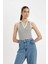 Slim Fit Dar Kesim Çizgili Polo Yaka Fitilli Kaşkorse Atlet D1355AX24SM 1