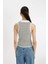 Slim Fit Dar Kesim Çizgili Polo Yaka Fitilli Kaşkorse Atlet D1355AX24SM 5