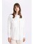 Relax Fit Uzun Kollu Beyaz Gömlek Tunik C8671AX24SM 4