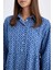Relax Fit Gömlek Yaka Desenli Poplin Uzun Kollu Maxi Elbise D0569AX24HS 4