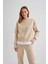 Boxy Fit Kapüşonlu Kalın Basic Sweatshirt B8570AX24SP 1