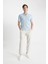 Slim Fit Dar Kesim Polo Yaka Kısa Kollu Fitilli Kaşkorse Yarım Fermuarlı Tişört D3948AX24SM 2