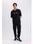 Fit Oversize Geniş Kalıp Bisiklet Yaka Nakışlı Kısa Kollu Tişört C1426AX24SM 2