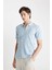 Slim Fit Dar Kesim Polo Yaka Kısa Kollu Fitilli Kaşkorse Yarım Fermuarlı Tişört D3948AX24SM 4