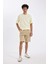 Regular Fit Esnek Bantlı Paça Gabardin Bermuda Şort D2899AX24HS 2