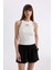 Slim Fit Dar Kesim Baskılı Halter Yaka Fitilli Kaşkorse Atlet D3606AX24SM 1