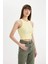 Fitted Halter Yaka Fitilli Kaşkorse Basic Düz Atlet U0357AZ24SM 1