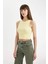 Fitted Halter Yaka Fitilli Kaşkorse Basic Düz Atlet U0357AZ24SM 4