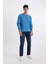 Oversize Geniş Kalıp Bisiklet Yaka Basic Düz Triko Kazak B9718AX24SP 2