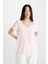 Regular Fit V Yaka Basic Düz Kısa Kollu Tişört K1507AZ24SM 3