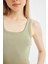 Coool Bodycon Vücudu Saran Basic Düz Fitilli Kaşkorse Kolsuz Mini Elbise A0732AX24SM 4