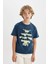 Erkek Çocuk Bisiklet Yaka Baskılı Kısa Kollu Tişört 1